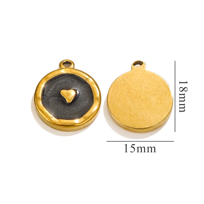 1 Piece Simple Sweet Style Heart Shape Stainless Steel  Gold Color Women's Pendant 